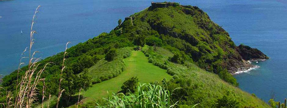 A coastal hiking trail overlooking the sea in Saint Lucia